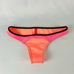 Victoria's Secret “Colorblock Itsy" Pink Coral Neoprene-Like Surf Bikini Bottom